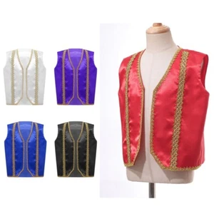Unisex Kids Jackets Sleeveless Waistcoat Vintage Vest Medieval Steampunk Gothic - Picture 1 of 56