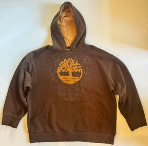 Timberland Hoodie Mens Size XXL Brown Stitched Logo Outdoor Hiking Y2K - Picture 1 of 9