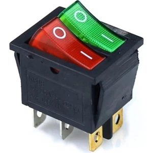 2 Stück Doppel Wippen Schalter - SPST 6Pin Ein/Aus - beleuchtet - Schnellversand - Bild 1 von 2
