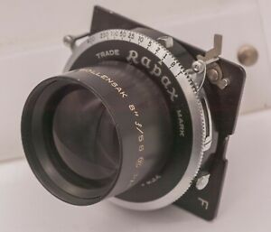 Wollensak Raptar Tele 8" 203mm F5.6 4x5" Large Format Camera Lens Rapax Shutter