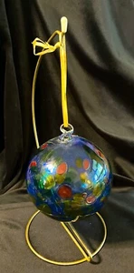 HAND BLOWN STUDIO ART GLOBE from Germany Riedl Glaskunst w stand  PRICE LOWERED - Bild 1 von 3