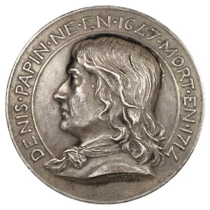 France médaille Denis Papin - Mécaniciens Chaudronnier Fondeurs - 1839 - argent - Picture 1 of 3
