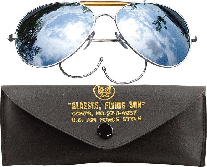 Gafas de sol tácticas tipo Fuerza Aérea de Estados Unidos con estuche con lentes espejadas militares aviadores Foto 1 de 1