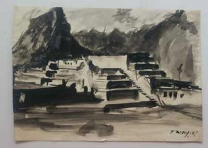FINE Original 1965 J.Tessey / Signed / Antique Landscape Painting / Amazing - Picture 1 of 5