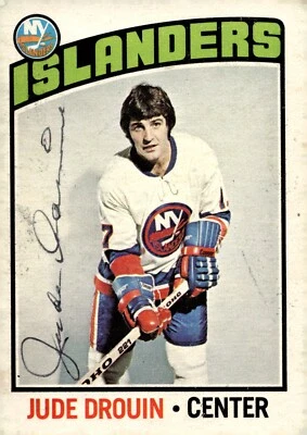 Jude Drouin - Signed 1976-77 O-Pee-Chee Card #106 - Image 1 of 2