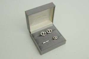 Authentic Vintage Christian Dior Cufflink Pin Set CD Logo SP Signature Jewelry