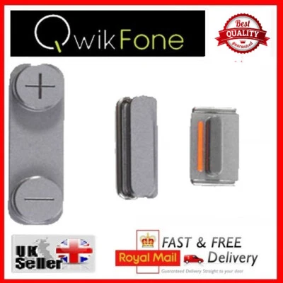 QWIKFONE For Apple iPhone 5S Hard Buttons Set Power, Volume & Vibrator Replacement