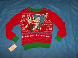 Size (5) Boys Holiday Christmas Sweater Sonic The Hedgehog - Picture 1 of 4