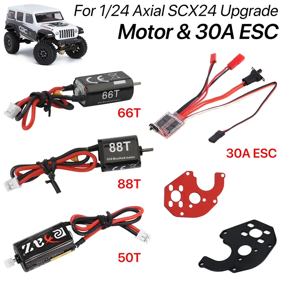 030 050 Bürsten Motor ESC 88T 66T 50T Für 1/24 RC Auto Crawler Axial Scx24 - Bild 1 von 4