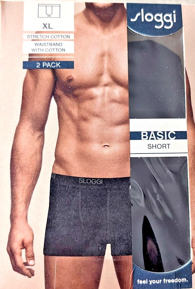 gruppo 2 Boxer SLOGGI Basic SHORT uomo cotone Tg /XXL colore nero