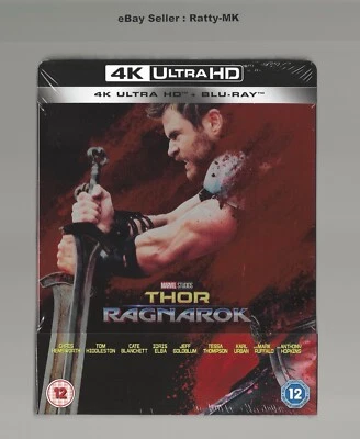 THOR RAGNAROK - UK EXCLUSIVE 4K + BLU RAY STEELBOOK - NEW & SEALED - Image 1 of 4