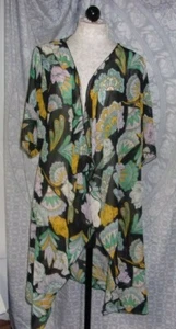 Lularoe ventaglio floreale nero kimono spolverino verde lilla bianco giallo calendula - Foto 1 di 3
