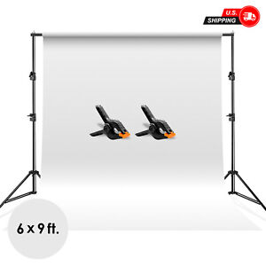 10 ft. Photo White Backdrop Stand Kit Background Screen Carry Bag Clamps 