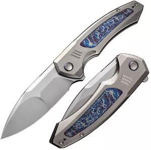 We Knife Co Ltd Hyperactive Folding Knife 3.88" Bead Blast Blade Titanium Handle - Picture 1 of 7