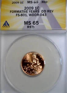 2009 ERROR ANACS MS65 WDDR #043 Lincoln Cent Coin Doubled Die Cherry Pck FS #801 - Picture 1 of 5