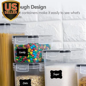 Airtight Food Storage Containers Set, 14 PCS Kitchen Storage Containers with ... - Picture 1 of 8