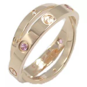CARTIER Be my love Sapphire Diamond Ring 18KPG Gold Used women US size 7.75 #56 - Picture 1 of 8