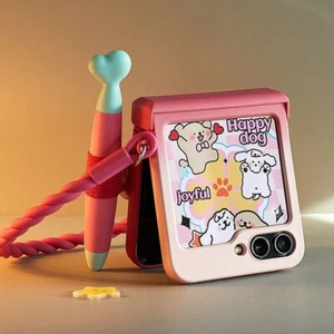 Cute flip case for Samsung Z Flip 6 Case with stylus Folding screen Cover ZFlip6 - Photo 1 sur 9