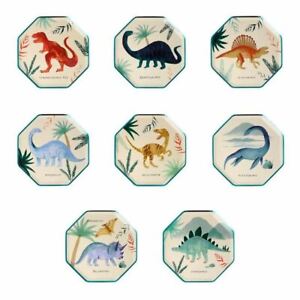 Dinosaur Paper Party Plates | Boys Kids 1st Birthday Tableware Decorations x 8