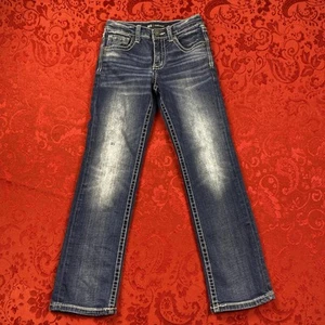 BKE Boys Connor Straight 12 Adjustable Waist Blue Denim Jeans Western Cowboy - Picture 1 of 15