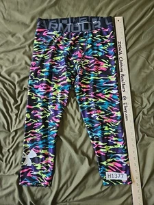 Under Armour Girl's YXL Multicolored HeatGear Leggings Pants - Picture 1 of 8