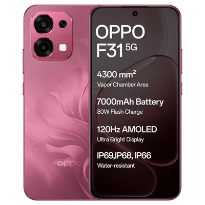 Oppo F31 5G (Bloom Red, 8GB RAM, 128GB Storage) Dimensity 6300 Processor - Image 1 of 4