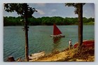 Whitewater Memorial State Park Indiana Sailing Lake Vintage Chrome Postcard