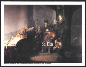 St. Kitts - Gemälde von Rembrandt Block 53 postfrisch 2003 Mi. 767 - Picture 1 of 1