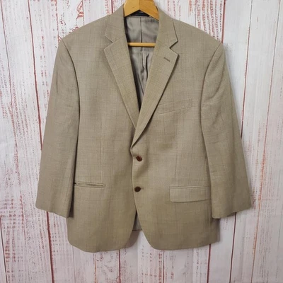 Austin Reed Blazer Mens 42S Silk Wool Blend Sport Coat Windowpane Check Jacket - Image 1 of 4