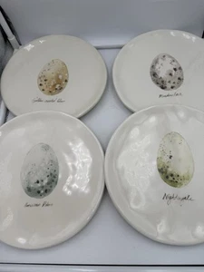 Williams Sonoma Speckled Egg Canapé Plates Set Of 4 VGUC - Picture 1 of 18