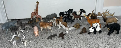 Lot Safari Ltd Papo ++ Animal Figures Farm Wildlife Owl Panda Horse Wolf Pig - Image 1 of 4