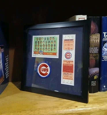 1978 Chicago Cubs Framed Ticket, Card, And Patch | Authentic MLB Memorabilia - Image 1 of 4