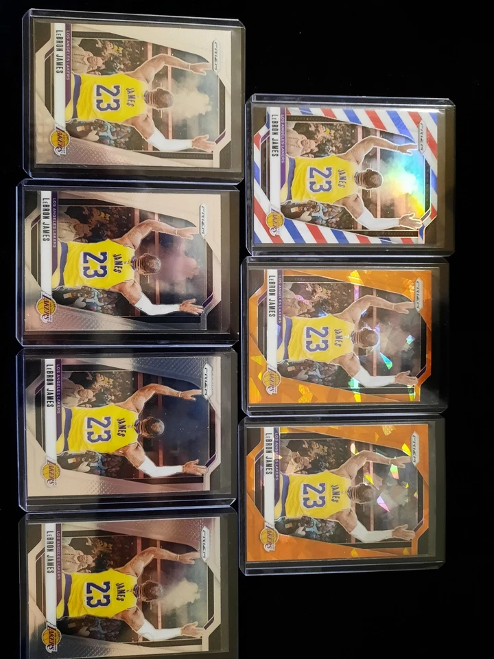 2024-25 Panini Prizm LeBron James #130 Lote de 5 - 2 Naranja, 1 RWB y 2 Base Foto 1 de 2