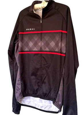 Primal Men's Cycling Biker Jacket Large Black/Red Full-Zip 3 Rear Pockets EUC - Image 1 of 4