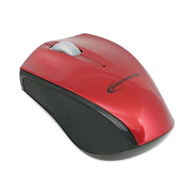 Innovera® Mini Wireless Optical Mouse, Three Buttons, Red/Black - Image 1 of 4