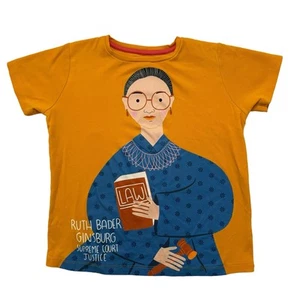 PICCOLINA Ruth Bader Ginsburg Yellow Short Sleeve Tee Size 10 Kids Boy Girl - Picture 1 of 3