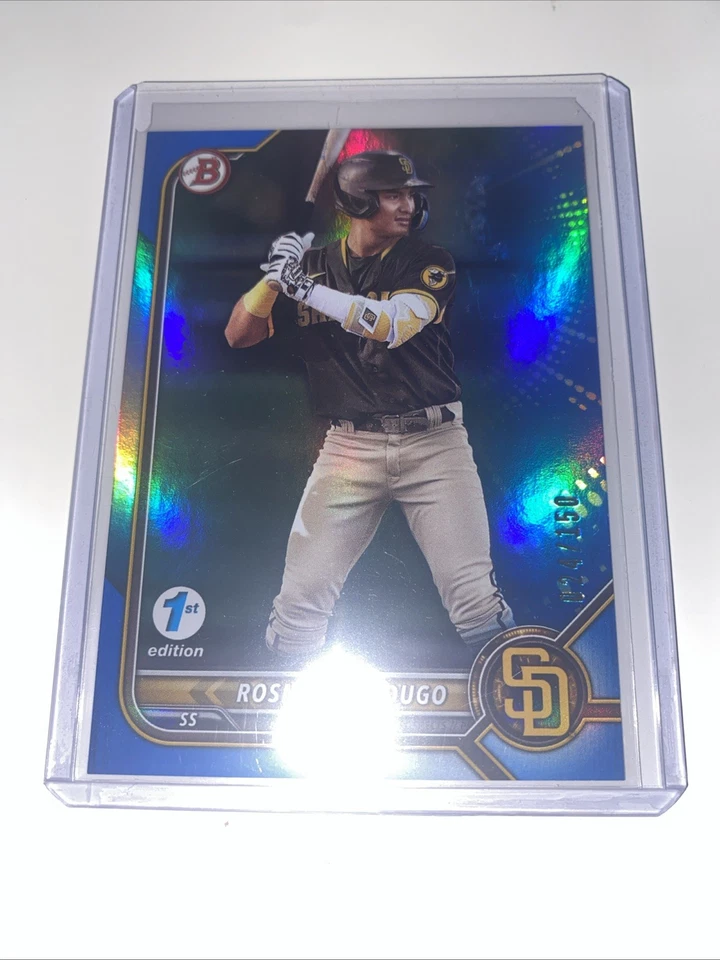 Rosman Verdugo 2022 Bowman Draft 1st Edition Blue Foil Parallel /150 Padres - Image 1 of 1