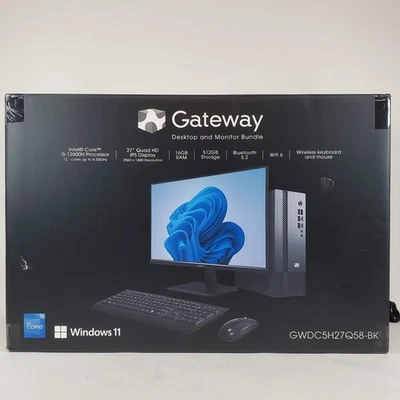 New Gateway Desktop and Monitor GWDC5H27Q58-BK i5-12600h 2.0GHz 16GB 512GB SSD - Image 1 of 4