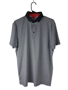 Redvanly Performance Golf Polo Black White Fish Scales Mens M *Flawed* - Picture 1 of 4