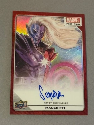 Malekith Auto 2023 Marvel Platinum Upper Deck Autograph Susi Vilchez Red Rainbow - Image 1 of 2