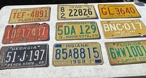 VTG multi State License Plate 1969-1973. MINN, GEORGIA, IOWA,ILL,MICH, IND… - Picture 1 of 5