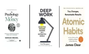 The Psychology of Money Deep work Atomic Habits Paperback 3 book set - Picture 1 of 5