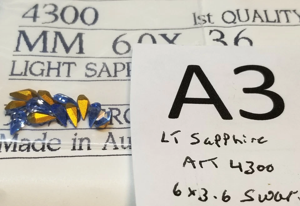 Vtg Loose 6x3.6mm & 6x4mm in Brass Swarovski Pear Rhinestone Jewelry Repair 6000 - Image 1 of 1