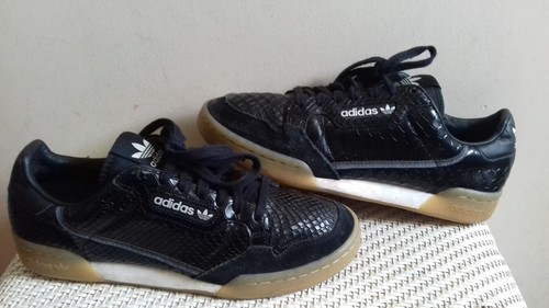 Adidas Originals Continental 80 scarpe da ginnastica nere in pelle di serpente pitone UK 9 EU 43 5