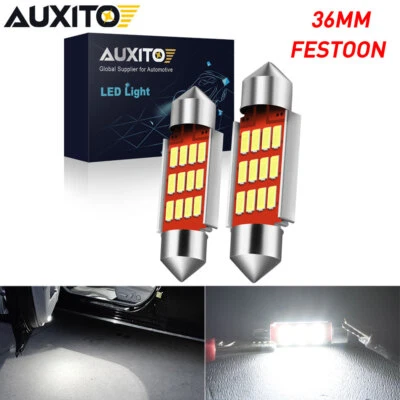 AUXITO 6418 C5W 36MM Festón LED Placa Etiqueta Bombilla Blanco Brillante 6000K Foto 1 de 4
