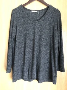 Soft Surroundings Medium Women's Charcoal Gray Pullover V Neck Sweater - Picture 1 of 8