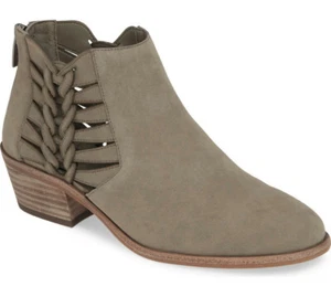 NEW Vince Camuto Prestetta Cutout Foxy Suede Leather Ankle Bootie US 7 Back Zip - Picture 1 of 12