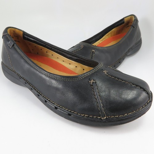 Mocassini donna Clarks destrutturati taglia 8W mocassini slip on in pelle nera