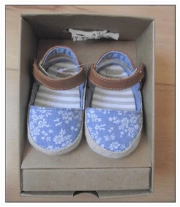 NEXT Baby Girls Pram Shoes Pre-Walker Espadrilles Sandals In Box 0-3 Mths Size 0 - Picture 1 of 2