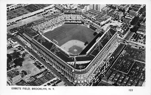 Brooklyn NY Ebbets Field Aerial View From Airplane Real Photo Postcard - Picture 1 of 2